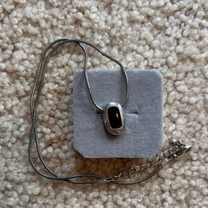 Silver and Black Pendant Necklace